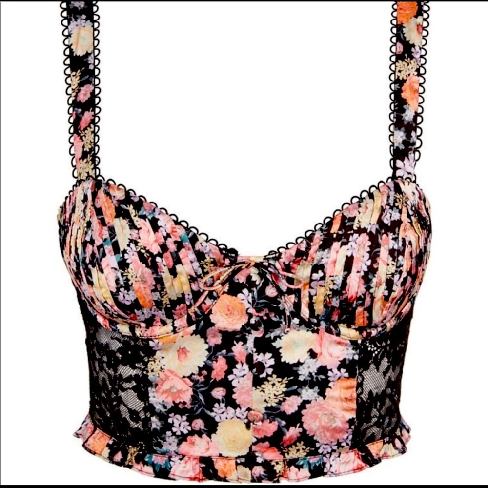 FOR LOVE & LEMONS Gardenia Long
Line Bustier